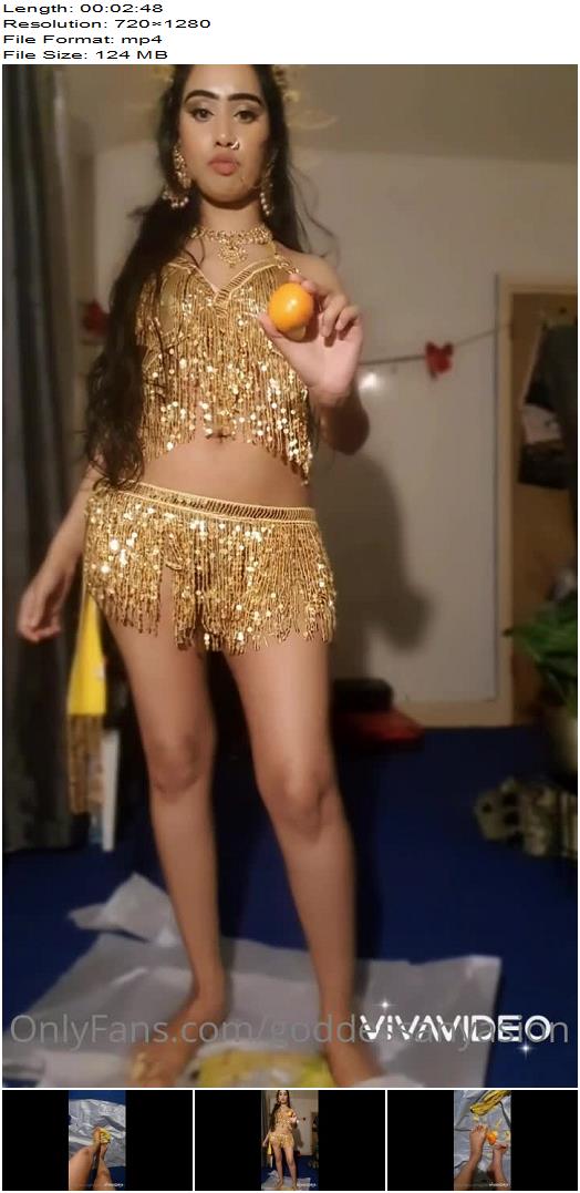 Goddess Anya Sion  Goddess Squashing Bannana  Orange With Her Beautiful Feet preview
