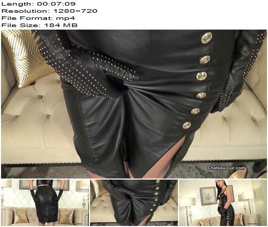 Kinky Leather Clips  Fetish Liza  Cum polish my black leather skirt JOI preview