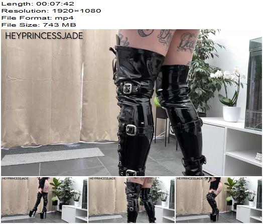 Princess Jade  Showing Off My 10 Inch Pleaser Boots walking and jumping preview