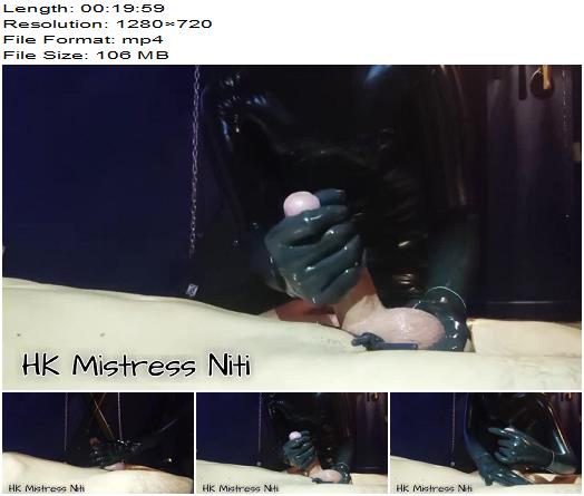 Mistress Niti  Rubber suit handjob preview