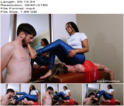 Brat Princess 2  Mistress Sugar  Humiliates 2 Betas Gagging Foot Worship 4K preview