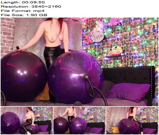 Girl  Pump and Ride to Pop 2 Big Purple Balloons preview