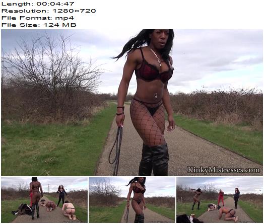 KinkyMistresses Outdoor Whipping With Three Ladies preview