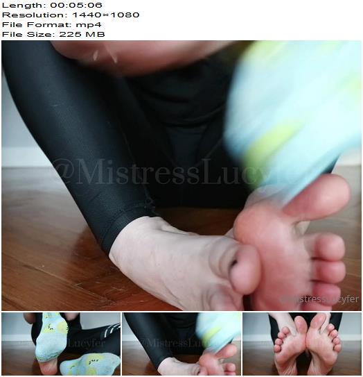 Mistress Lucifer  Taking Off My Post Gym Socks And Humiliating You For Liking Sweaty Feet preview