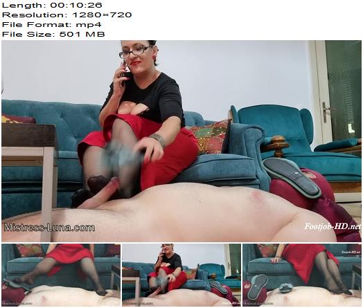 Mistress Luna  Nylon feet footjob preview