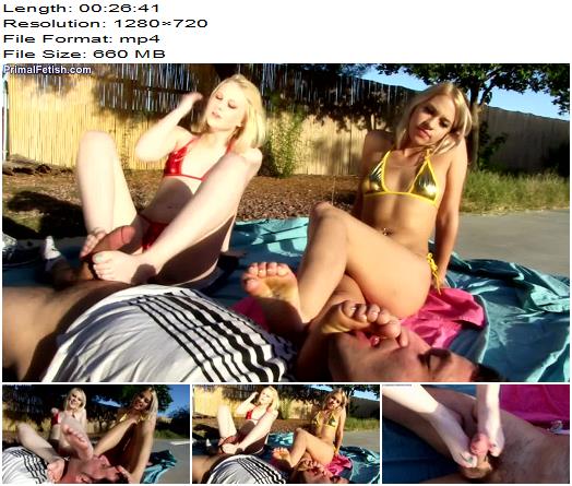 Khloe Kapri and Lily Rader  Dominate The Pool Boy Foot Job preview