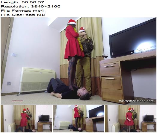 Mistress Natasha  Slava  Christmas Cuckold Trampling preview