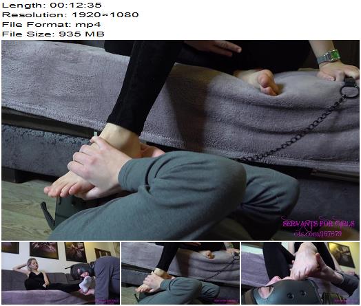 Licking Girls Feet  ELENA  Time for slave girl use  Foot worship and domination preview