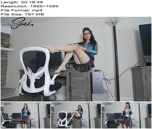 Mistress Susi  Rubber Lady  You Latex Office Boss Allows One Last Jerking Before the Chastity preview
