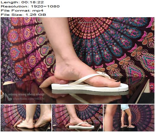 Sassy Sissy Shoe Shop  White Havaianas footjob shoejob preview