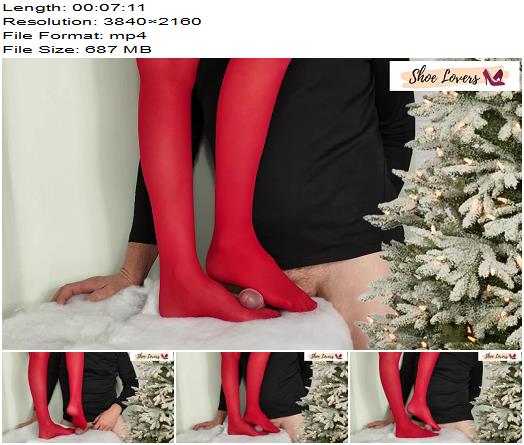 shoelovers  Christmas red syockings footjob cock trampling preview