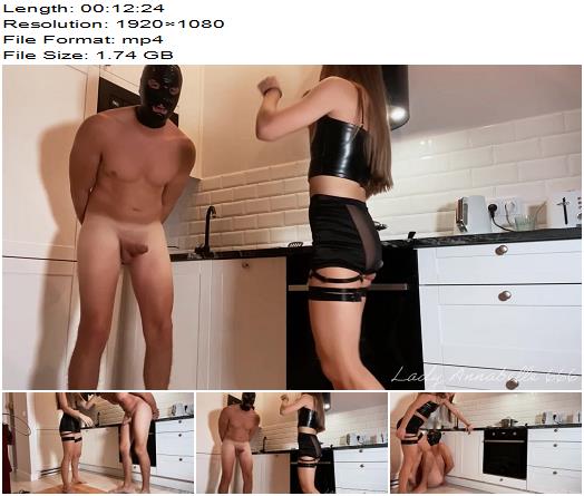 LadyAnnabelle666  Ballbusting Punishment in the kitchen preview