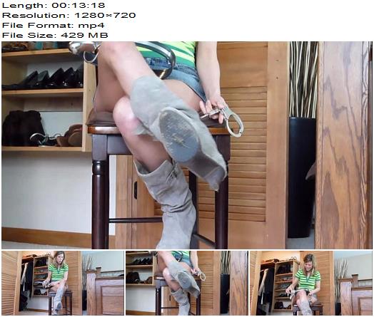 Cruel Sara  Boot licker in chastity for life preview