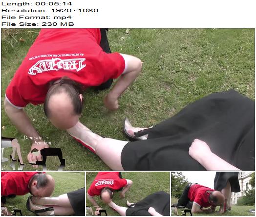 Domestic Femdom Teased With Outdoor Boot Worship preview