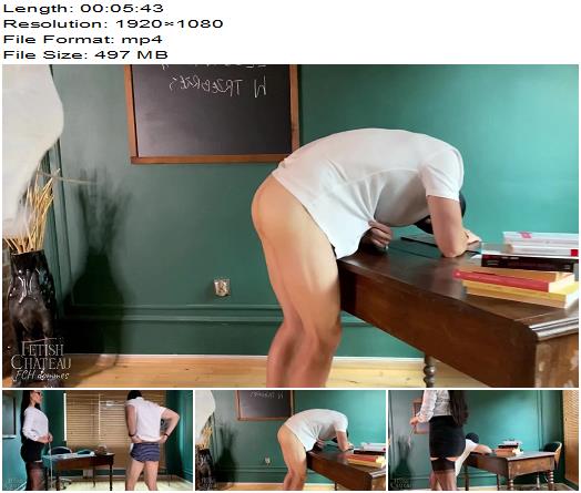 Fetish Chateau Dommes  Caning lesson by teacher Evilwoman preview