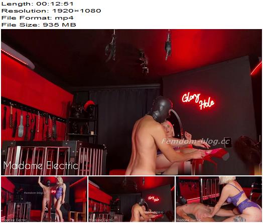 Fetish Chateau Dommes  Madame Electric made CBT punishment on tied slave preview