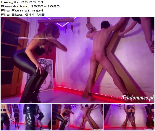 Fetish Chateau Studio  4 Dommes 1 slave whipping party preview