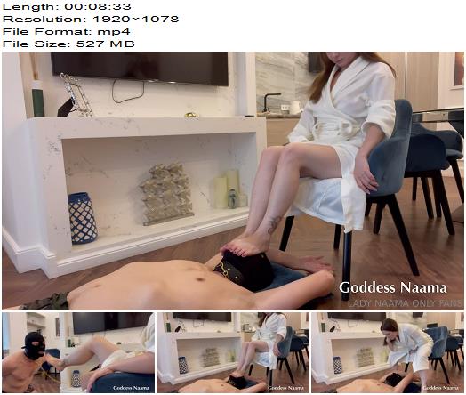 Goddess Naama  Wife orders slave husband to kiss her feet and drink her saliva preview