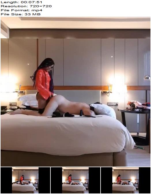 Domina Fire  Pegging In Red Latex preview