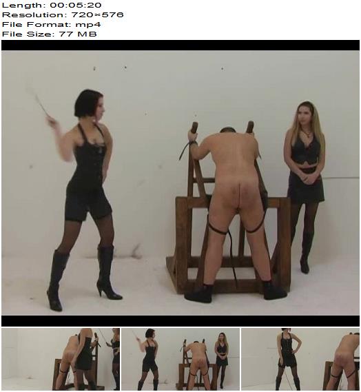 ELEGANT FEMDOM  Lady Kyra And Mistress Suzy  Hard Femdom Double Caning Clip With Two Mistress preview