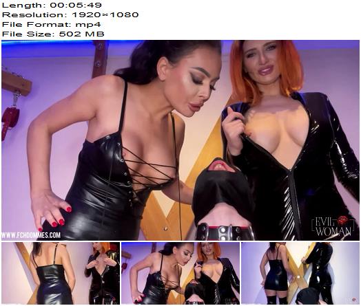 Evil Woman  Face slapping game on slave by 2 Dommes preview