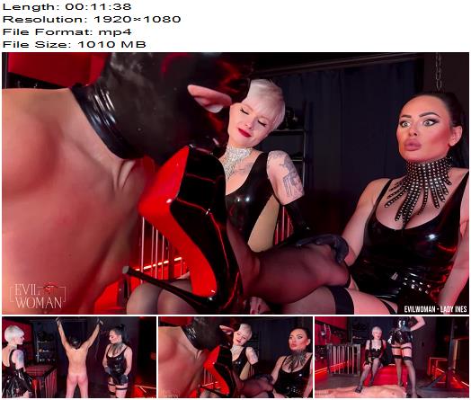 Fetish Chateau Dommes  Evil Woman and Lady Ines punishment slave and used for foot worship preview