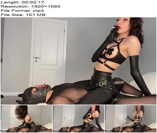 Mistress Lolitah  human ashtray sitting on my gimp slave wedolly preview
