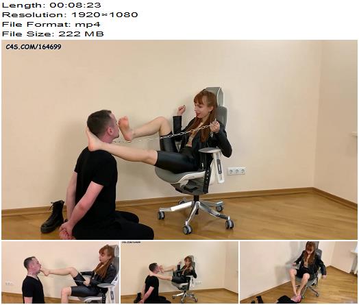 Petite Princess FemDom  Badass Cruel Girl  Foot Gagging Roughly Dominates a Chained Slave preview