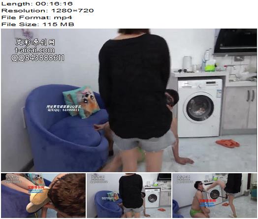 The little white shoes kick the dogs face and lick the dirty soles preview