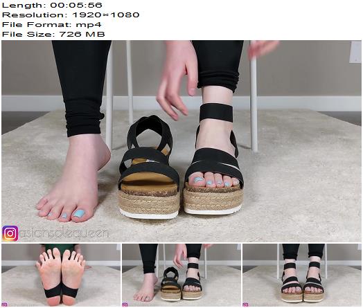asiansolequeen Stirrup leggings and sandals JOI preview