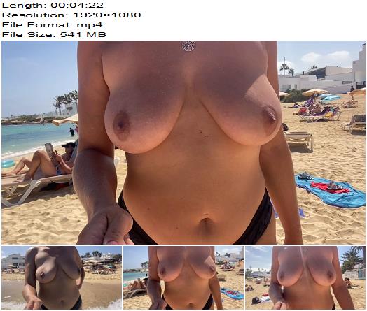 Alicia Morea  Topless Walk flashing strangers at crowded city beach preview