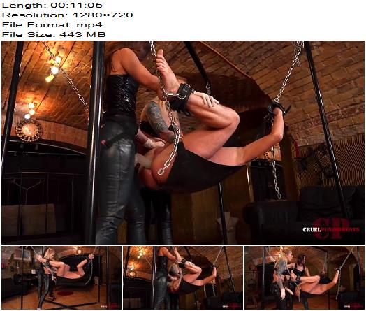 Cruel Punishment  Severe Femdom  Slaves ass ruined in a swing preview