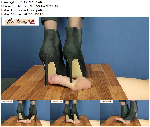 Lady Angela  Wedding Role Play Leather Black Ankle Boots Worship preview