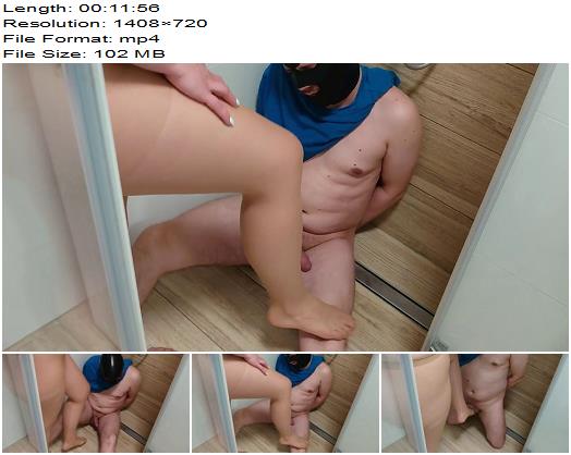 Mistress Redix  Hard Pantyhose Ballbusting in The Shower preview